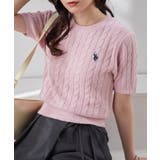 <U.S.POLO ASSN.>ワンポイント半袖ケーブルニット | RANAN | 詳細画像28