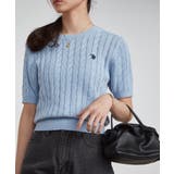 ブルー | ＜Ｕ．Ｓ．ＰＯＬＯＡＳＳＮ．＞ワンポイント半袖ケーブルニット | RANAN