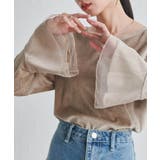 チュールフレアー袖ベロアプルオーバー | RANAN | 詳細画像1 