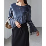 チュールフレアー袖ベロアプルオーバー | RANAN | 詳細画像24 