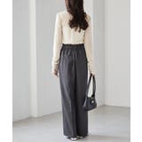 【選べる股下】ウール調センタープレスタックワイドパンツ | RANAN | 詳細画像16 