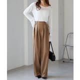 【選べる股下】ウール調センタープレスタックワイドパンツ | RANAN | 詳細画像26 