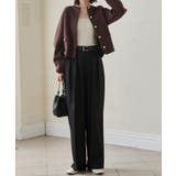 【選べる股下】ウール調センタープレスタックワイドパンツ | RANAN | 詳細画像6 