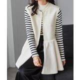 アイボリー | ペプラムファー切替ジレ | RANAN