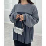 グレー | ＭＴＬビスチェ風チュールドッキングニット | RANAN