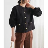 ブラック | ゴールド調ボタンニットカーディガン | RANAN