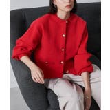 レッド | ゴールド調ボタンニットカーディガン | RANAN