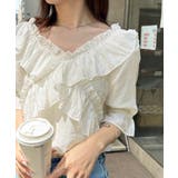 オフホワイト | 2WAYオフショルフリルブラウス | RANAN