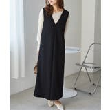 ブラック | あったか裏ベロアニットコールジャンパースカート | RANAN