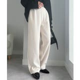 アイボリー | あったか裏ベロアニットコールワイドパンツ | RANAN