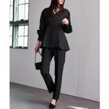 【2点セット】洗える 防シワＶネックペプラムトップステーパードパンツセットアップ | RANAN | 詳細画像10 