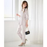 【2点セット】洗える 防シワＶネックペプラムトップステーパードパンツセットアップ | RANAN | 詳細画像15 