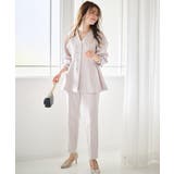 【2点セット】洗える 防シワＶネックペプラムトップステーパードパンツセットアップ | RANAN | 詳細画像16 