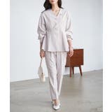 【2点セット】洗える 防シワＶネックペプラムトップステーパードパンツセットアップ | RANAN | 詳細画像21 