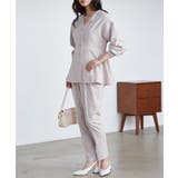 【2点セット】洗える 防シワＶネックペプラムトップステーパードパンツセットアップ | RANAN | 詳細画像22 