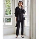 【2点セット】洗える 防シワＶネックペプラムトップステーパードパンツセットアップ | RANAN | 詳細画像6 