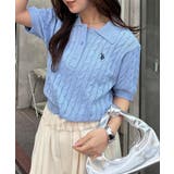 <U.S.POLO ASSN.>半袖襟付きニット | RANAN | 詳細画像44