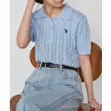 ブルー | <U.S.P>半袖襟付きニット | RANAN