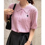 ピンク | <U.S.POLO ASSN.>半袖襟付きニット | RANAN
