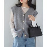 ＭＴ洗える！ゴールド調ボタンニットベスト | RANAN | 詳細画像1 