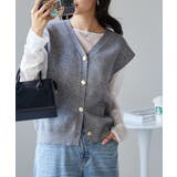 ＭＴ洗える！ゴールド調ボタンニットベスト | RANAN | 詳細画像2 