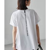 オフホワイト(ロゴ) | ロゴプリントアシメチュニックTシャツ | RANAN