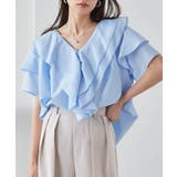 ビッグカラーフリルハーフスリーブブラウス | RANAN | 詳細画像1 