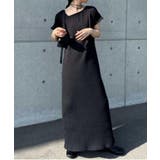 ブラック | アシメネックハーフスリーブリブワンピ | RANAN