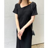 アシメネックハーフスリーブリブワンピ | RANAN | 詳細画像2 