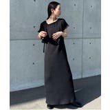 ブラック | 【S～LLサイズ展開】アシメネックハーフスリーブリブワンピ | RANAN