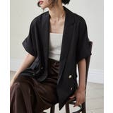 麻調ダブルボタンハーフスリーブジャケット | RANAN | 詳細画像1