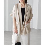 麻調ダブルボタンハーフスリーブジャケット | RANAN | 詳細画像12