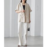 麻調ダブルボタンハーフスリーブジャケット | RANAN | 詳細画像13