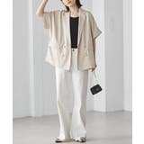 麻調ダブルボタンハーフスリーブジャケット | RANAN | 詳細画像14