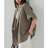 麻調ダブルボタンハーフスリーブジャケット | RANAN | 詳細画像6