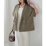 麻調ダブルボタンハーフスリーブジャケット | RANAN | 詳細画像7