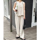 【M～LLサイズ展開】麻調フリルデザインキャミセットアップ | RANAN | 詳細画像15 