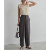 麻調素材カーブスラックス | RANAN | 詳細画像13