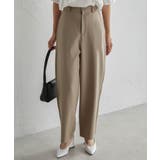 ベージュ | 麻調素材カーブスラックス | RANAN