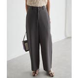 グレー | 麻調素材カーブスラックス | RANAN