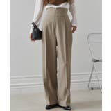 ベージュ | ハイウエストジップワイドパンツ | RANAN