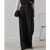 ブラック | ハイウエストジップワイドパンツ | RANAN