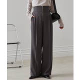 グレー | ハイウエストジップワイドパンツ | RANAN