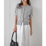 【洗える・ひんやり】ゴールド調ボタン5分袖ニットカーデ | RANAN | 詳細画像11 