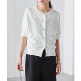 【洗える・ひんやり】ゴールド調ボタン5分袖ニットカーデ | RANAN | 詳細画像15 