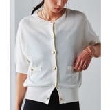 【洗える・ひんやり】ゴールド調ボタン5分袖ニットカーデ | RANAN | 詳細画像17 