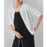 【洗える・ひんやり】ゴールド調ボタン5分袖ニットカーデ | RANAN | 詳細画像19 