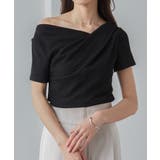 ブラック | ドレープリブTシャツ | RANAN