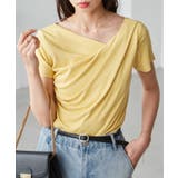 イエロー | ドレープリブTシャツ | RANAN