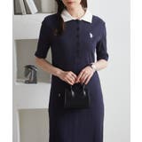 【M~LLサイズ展開】<U.S.POLO ASSN.>ポロ衿リブワンピース | RANAN | 詳細画像16